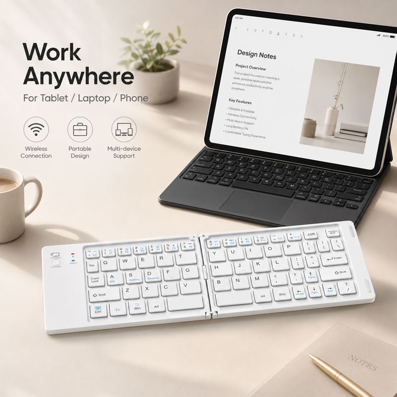 XTSTAR K023 – Faltbare kabellose Tastatur – Faltbare Tastatur...